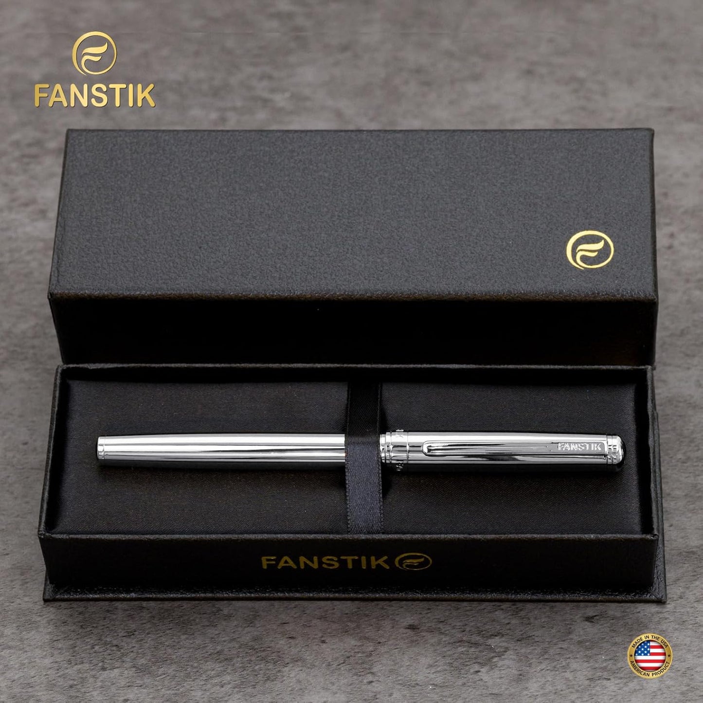 Silver Luxury Rollerball pen (Made In USA) fancy gift set for women, Real 24K Gold Plating, Professional executive pen gift set for men (Lux Rollerball Silver)