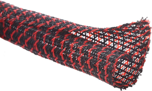 Alex Tech 25ft - 3/4 inch Cord Protector Wire Loom Tubing Cable Sleeve Split Sleeving For USB Cable Power Cord Audio Video Cable – Protect Cat From Chewing Cords - Blackred