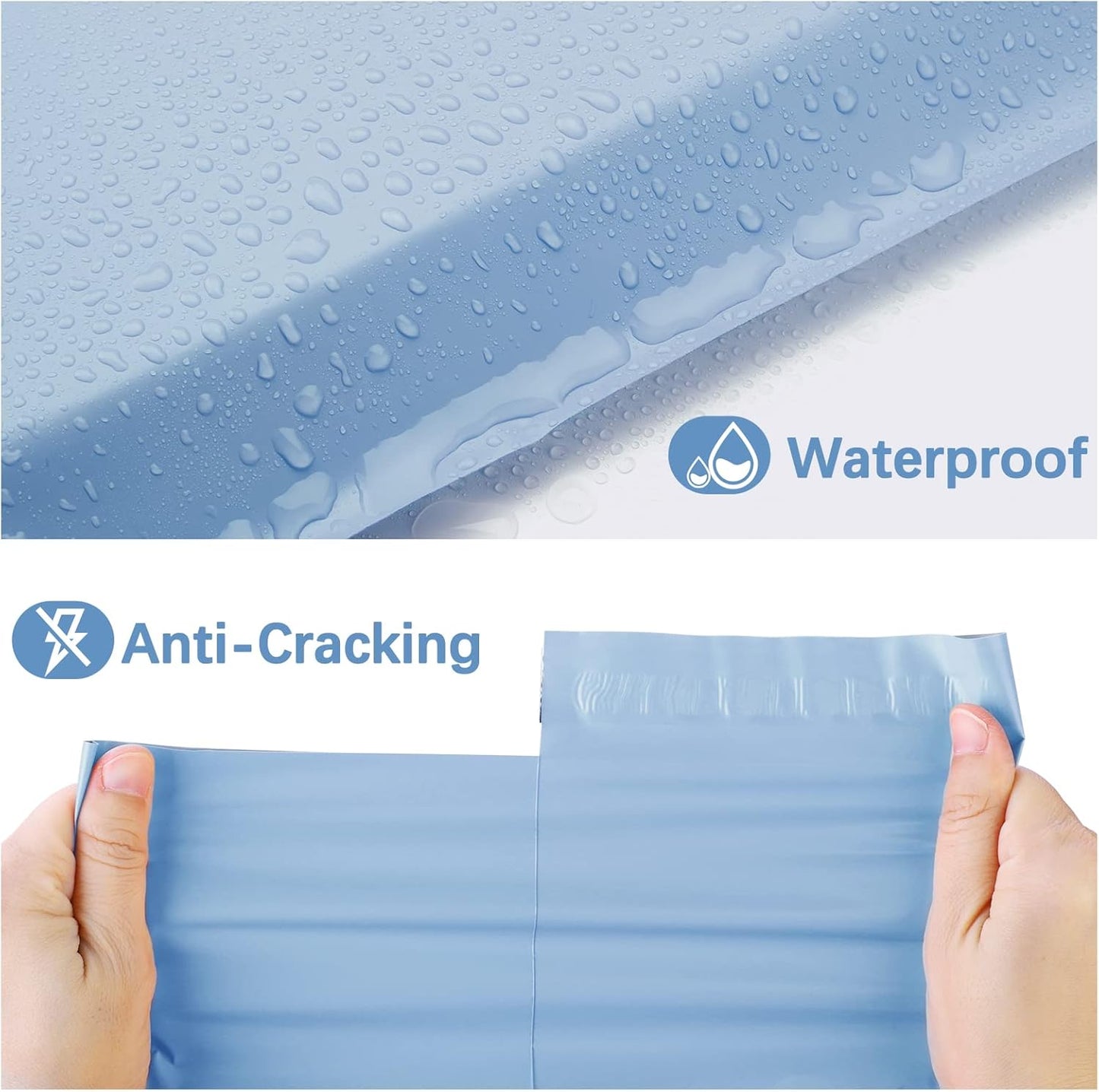 Metronic Poly Mailers 24x24 50PC, Extra Large Shipping Bags Mailing Envelopes with Strong Adhesive, 2.5Mil Thick Mailers Poly Bags for Shipping, Mailing Bag Packaging Bag for Small Business, Haze Blue