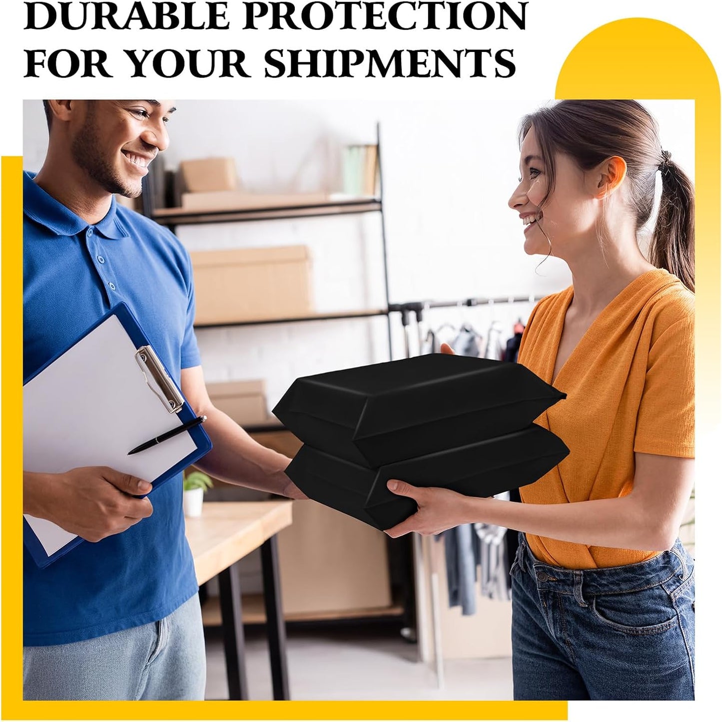 Metronic Large Poly Mailers 17.7x22” 25 Pack,Bulk Shipping Bags for Clothes,Strong Self Adhesive Shipping Envelopes for Small Business,Waterproof Mailing Envelopes for Packaging Black