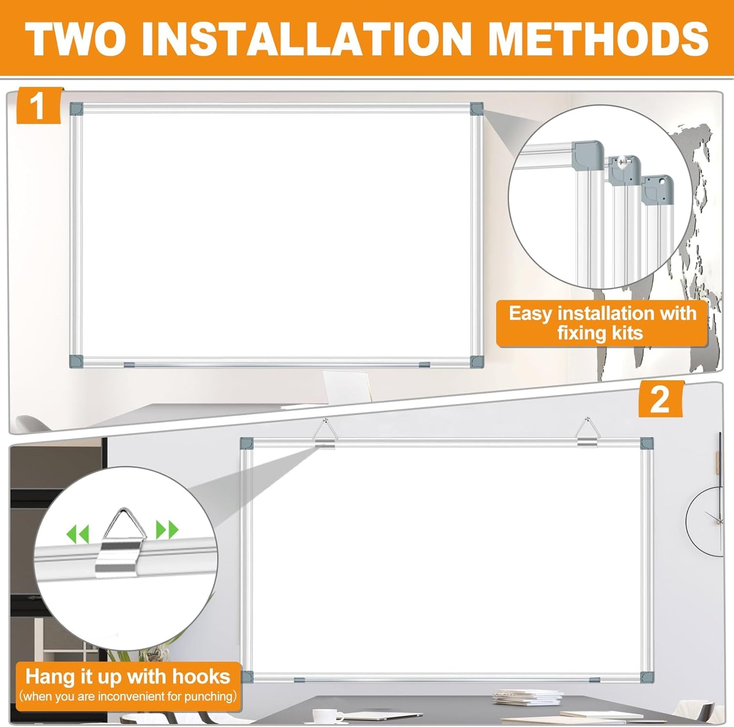 H-Qprobd Large White Board Dry Erase Board for Wall 72"X40" Magnetic Whiteboard with Long Pen Tray, Presentation Dry Erase Boards for Office, Classroom, School, Home