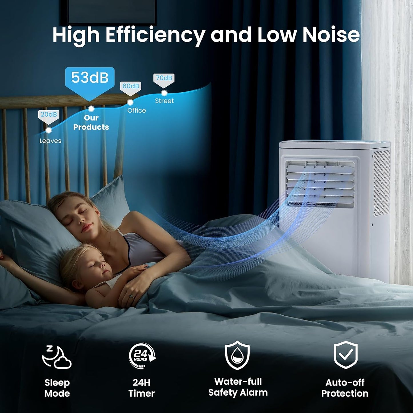 ZAFRO Portable Air Conditioners, 10000 BTU, 3 in 1 Portable AC Unit with Window Kits, Fan & Dehumidifier Modes, Cools up to 450 Sq.Ft, LED Display/Remote Control, 24H Timer for Living Room, Bedroom