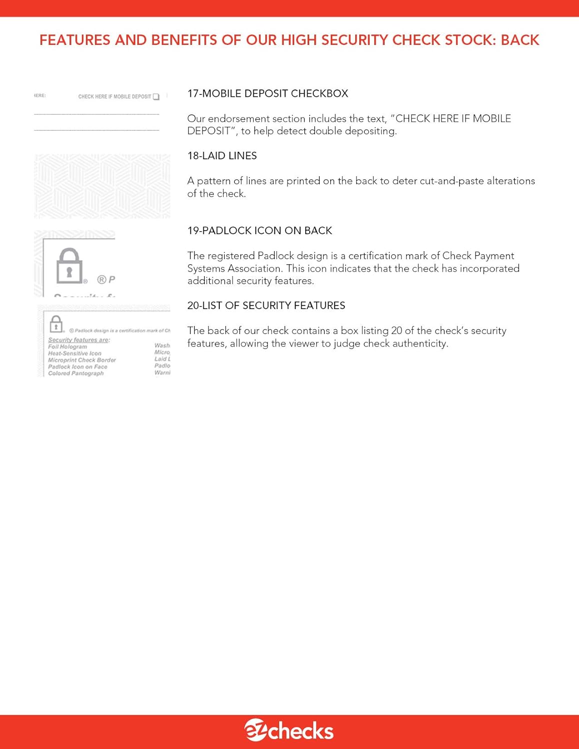 EZ Checks Premium Blank Hologram High Security Laser Check Stock | 500 Sheets | Blue/Maroon | Check at Bottom)