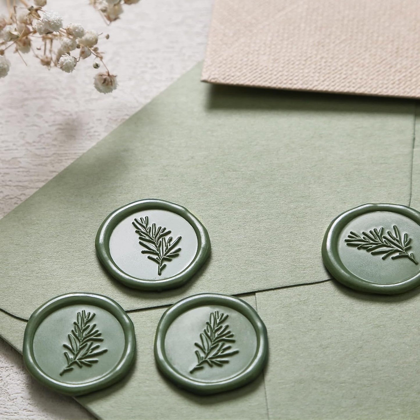 UNIQOOO Olive Green Glue Gun Sealing Wax Sticks for Wax Seal Stamp - Perfect for Wedding Invitations, Thank You Card, Mails, Wine Gift Wrapping, Christmas Gift, Pack of 8