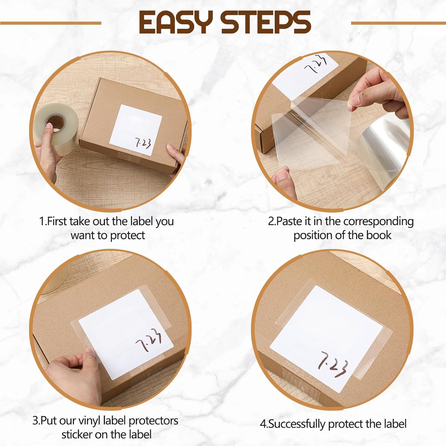 Zonon 1000 Pcs Clear Labels Label Protector Clear Stickers Wafer Seals Waterproof Labels for Protecting Barcodes, Numbers and Stickers (3.14 x 1.18 Inch,Rectangle)