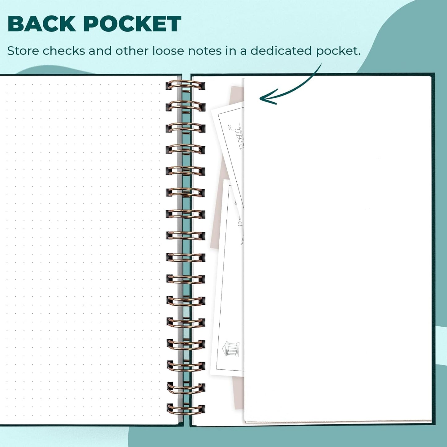 Clever Fox Check Register for Personal Checkbook – Checking Book Register – Checkbook Register – Accounting Ledger Book – 3968 Entry Lines, 6.1" x 8.3", Spiral Binding, Hardcover, Dark Teal