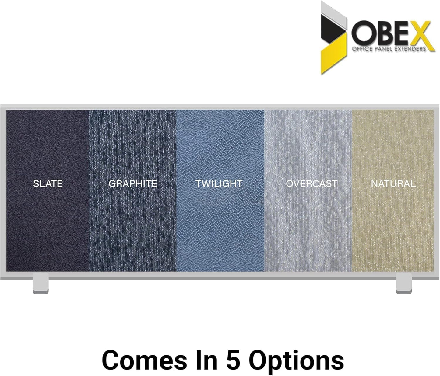 OBEX Acoustical Cubicle Privacy Screen Extender Desk Panel & Office Divider, Add Separation & Block Noise, 18" x 48", Slate