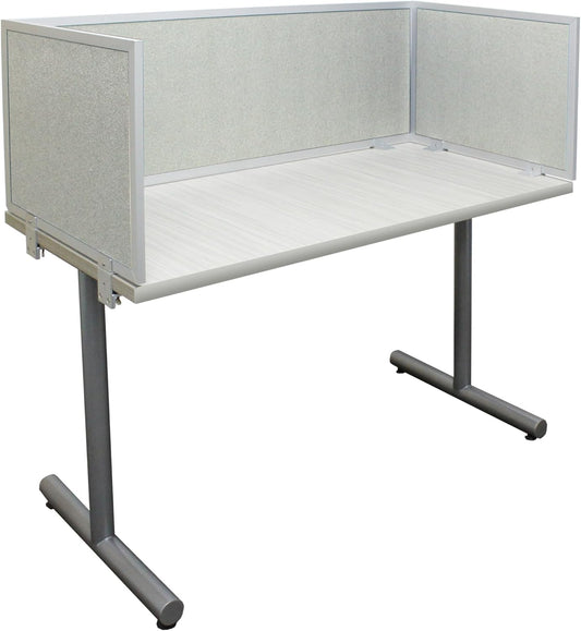 OBEX Acoustic Mounted Screen Privacy Panel Table Top Separator, Sound Blocking Desk Divider (Overcast, 18" X 66")