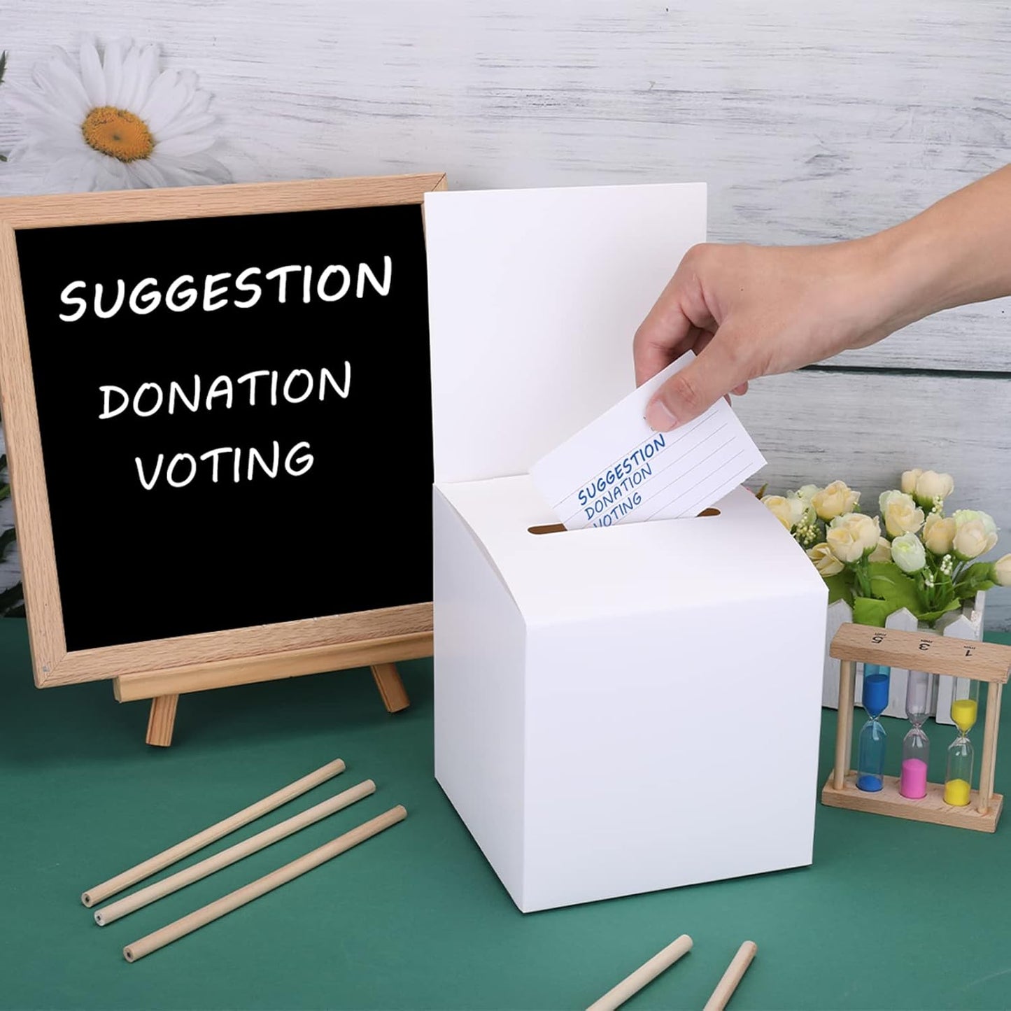 12 Pack Raffle Box Donation for Fundraising, Ballot Cardboard Boxes with Slot for Ticket and Removable Header Charity for Collecting Business Card Voting Contes, 6 x 6 x 6 Inch