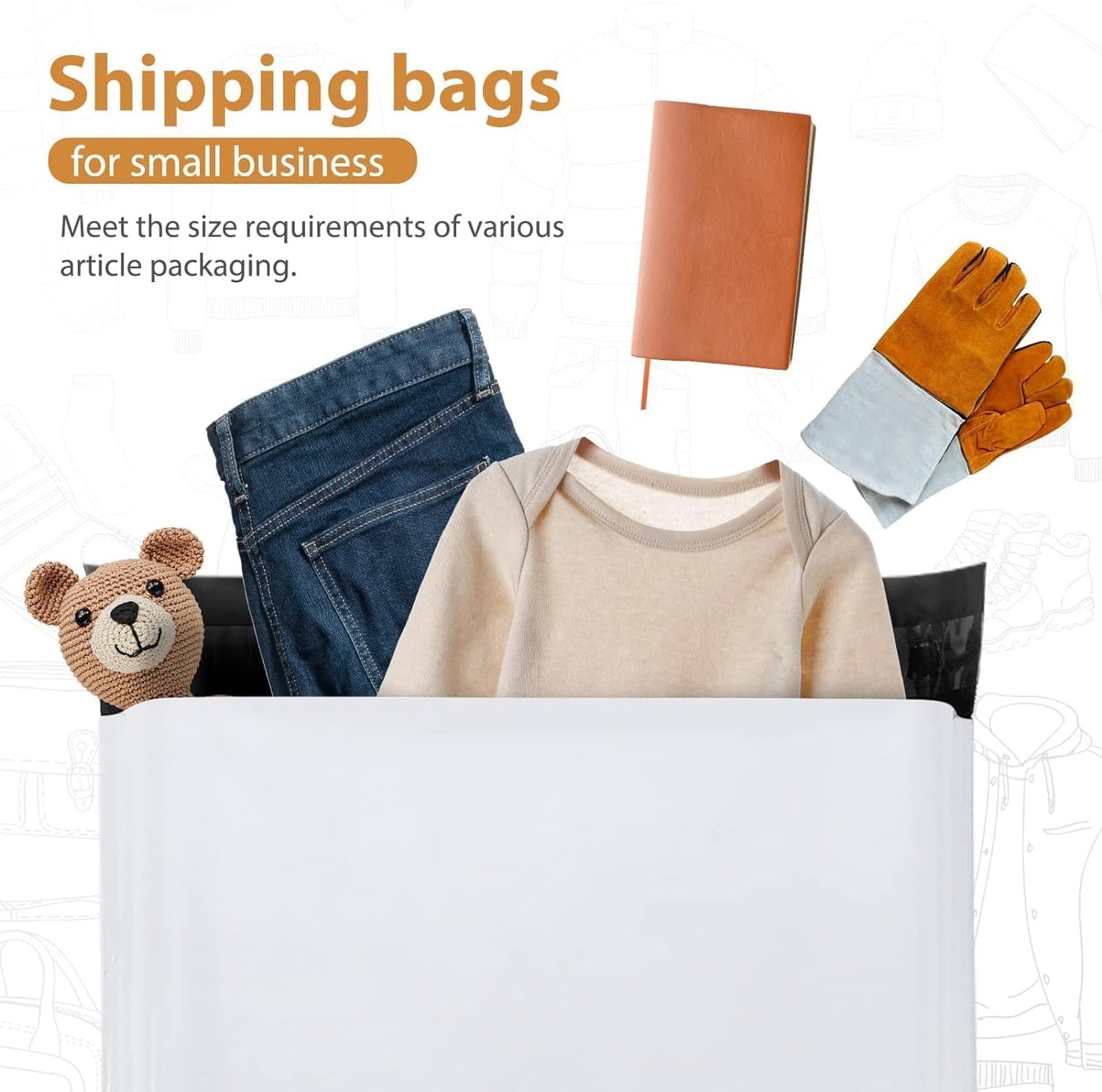 Metronic Poly Mailers 19x24 Inch 600Pcs | Large Shipping Bags for Clothing, Small Business | Strong Thick Mailing Bags with Self Adhesive | Waterproof and Tear-Proof Large Package Bags in White