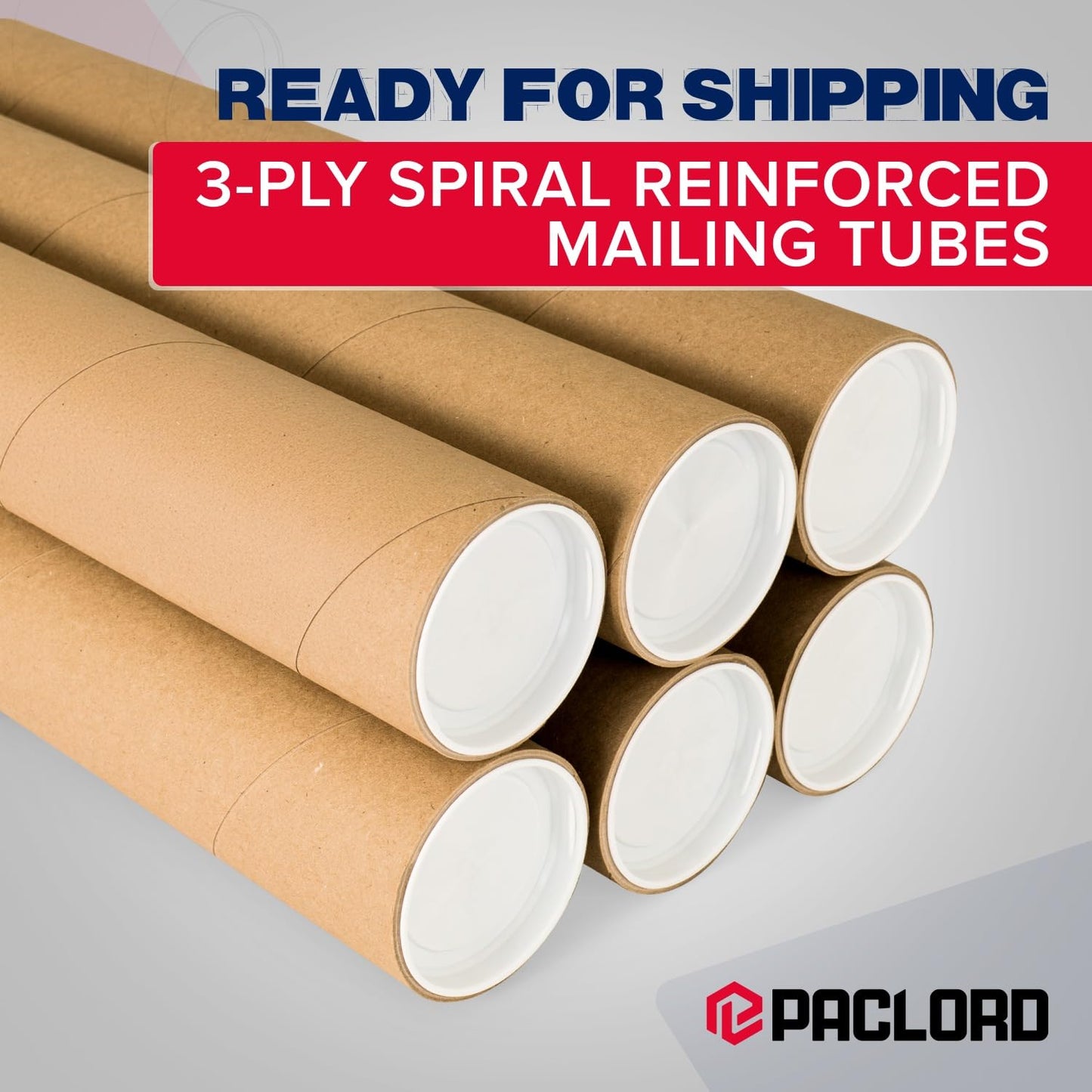 3" x 24" Heavy-Duty Reinforced Cardboard Mailing Tube, Pack of 4 Tubes with 8 Caps – Secure USPS Approved – Great for Shipping and Storing of Prints, Artwork, Posters or Documents