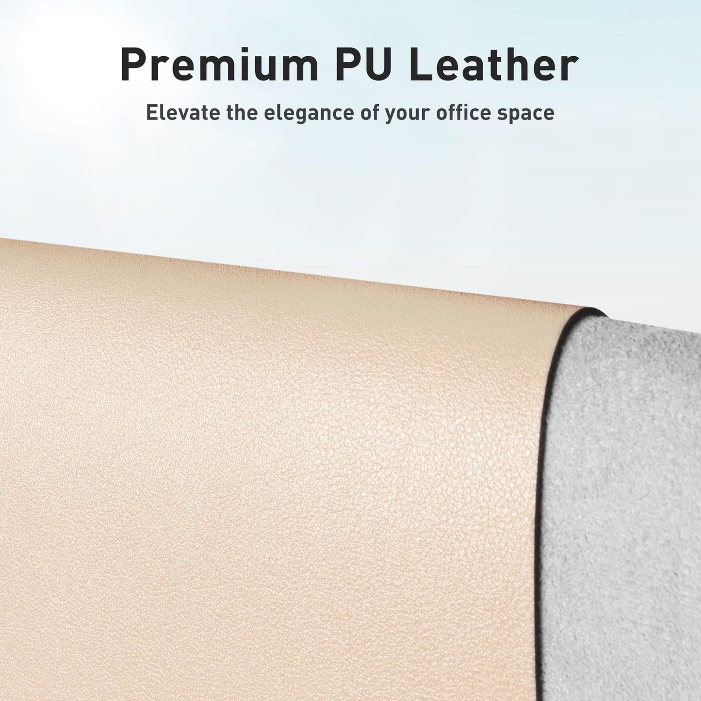 Aothia Large PU Leather Desk Pad Protector – Non-Slip Mouse Pad & Writing Mat for Office/Home, Waterproof, Easy to Clean(23.6" x 13.7", Soft Peach)