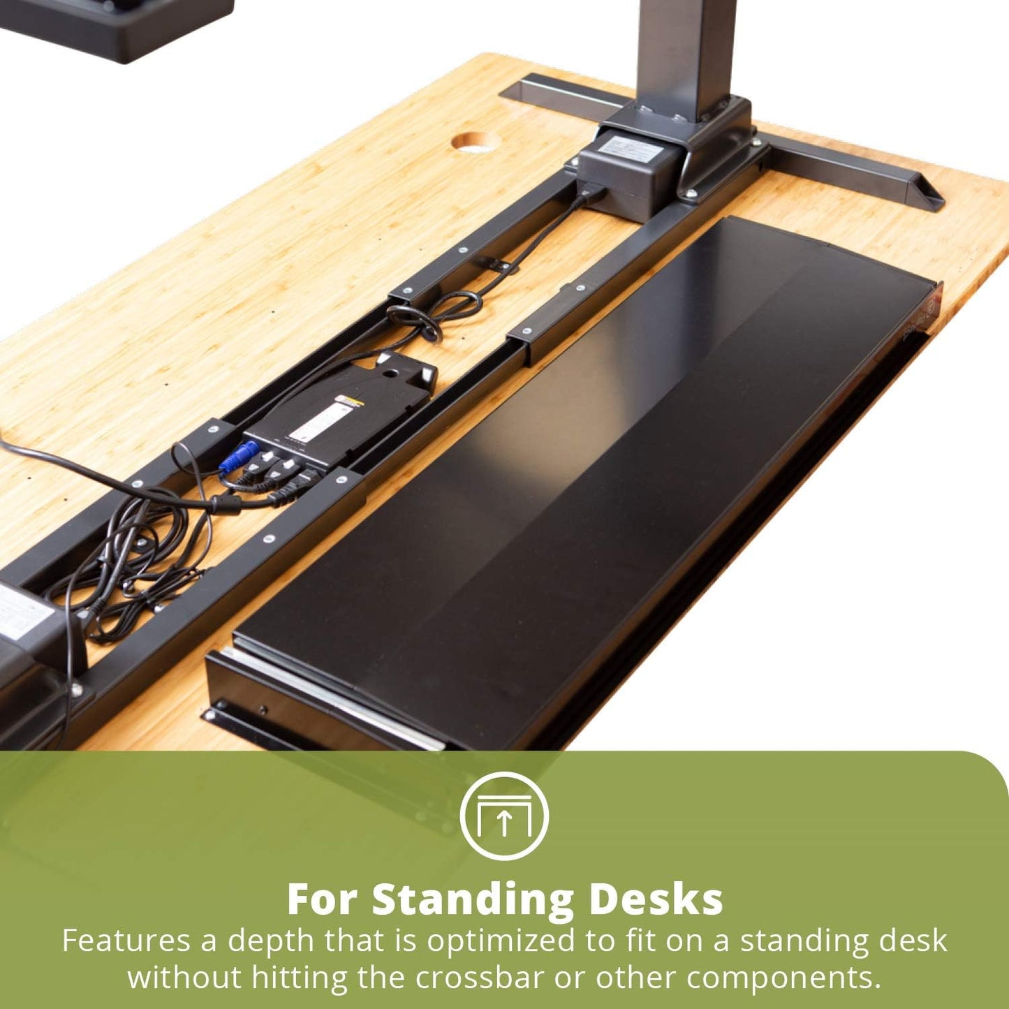 Perfect Posture Under Desk Storage Drawer with Lock — Slim Pen & Pencil Drawer for Regular & Sit-Stand Standing Desks, Gray (33” x 9.5”)