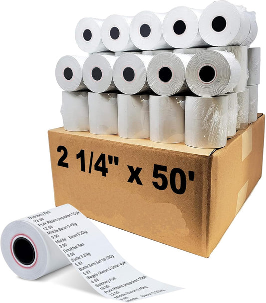 MFLABEL 2 1/4" x 50' Thermal Papers Cash Register POS Receipt Paper - 1500 Rolls
