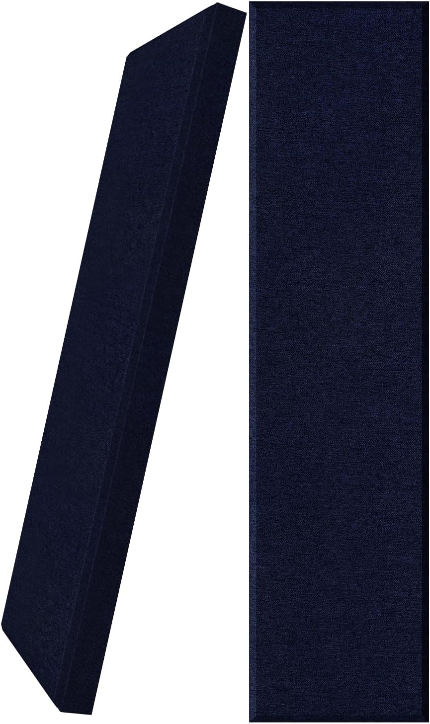 UMIACOUSTICS 2 PCS Fiberglass Acoustic Panels, 48x12x2 Inches Sound Absorbing Panels, Self-adhesive Sound Proof Panels for Studios, Office, Home Theater.Deep Blue