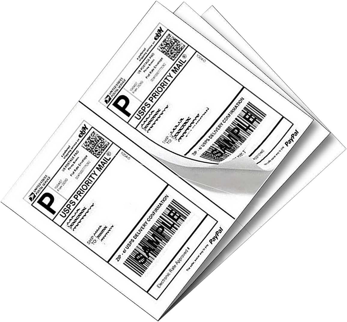 1600 Half Sheet Laser/Ink Jet Shipping Labels Mailing Blank White Labels