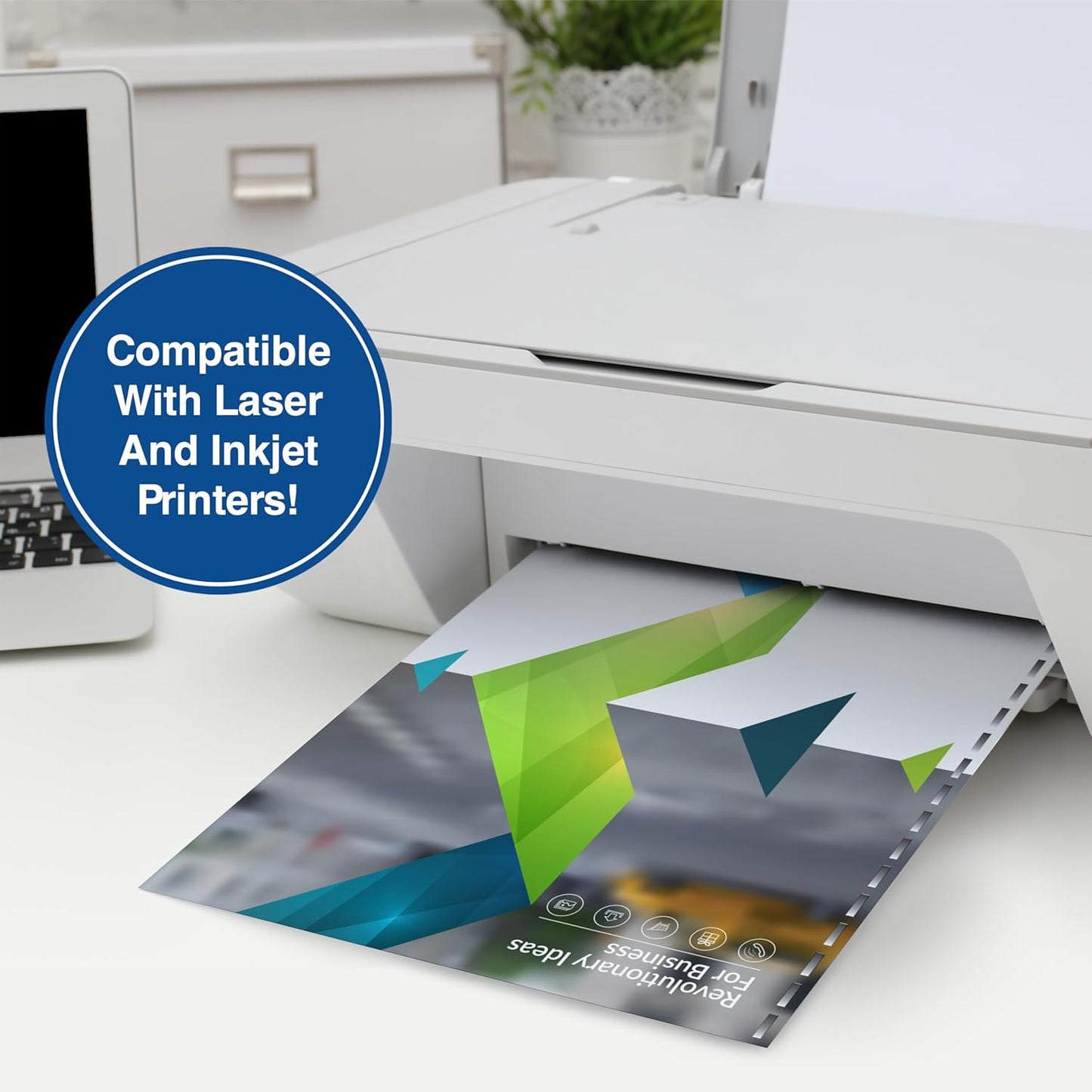 PrintWorks Professional Prepunched Paper, 8.5 x 11, 20 lb, GBC CombBind 19-Hole Punched Report & Presentation Paper, 500 Sheets, White (04328)