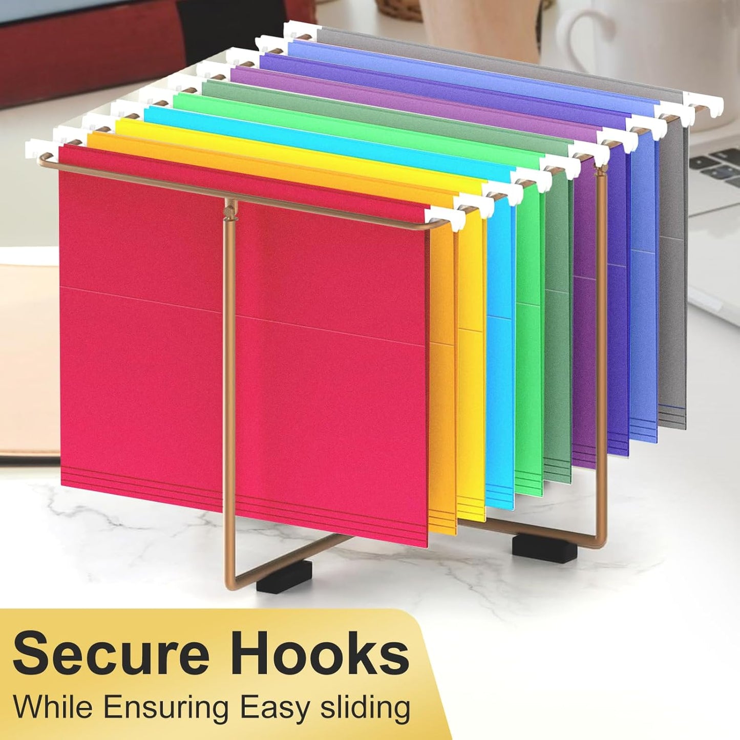 Hanging File Folders, 70 Pack Letter Size Hanging File folders with 1/5-cut Tabs, Stay Organized for Your Home and Office Bulk File, Documents and Paper, 10 Colors