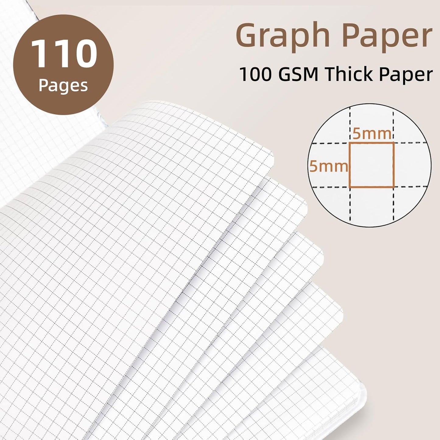 Cute Spiral Notebook journal A4 Aesthetic Pretty Design for Women Girls Kawaii with Pocket, 8.5 x 11 inch, Graph, Skeleton