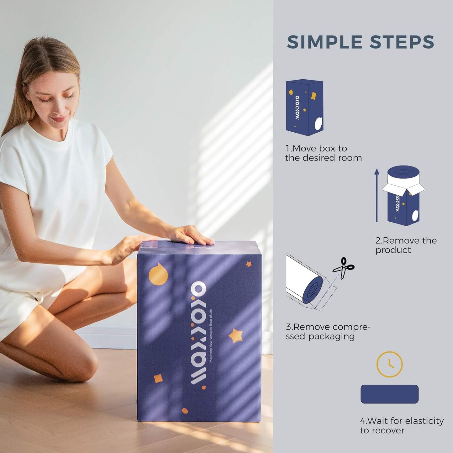 Navy Space Adventure Japanese Floor Futon Mattress, Thicken Tatami Mat Sleeping Pad Foldable Bed Roll Up Mattress Floor Lounger Bed Couches and Sofas for Kids Full Size