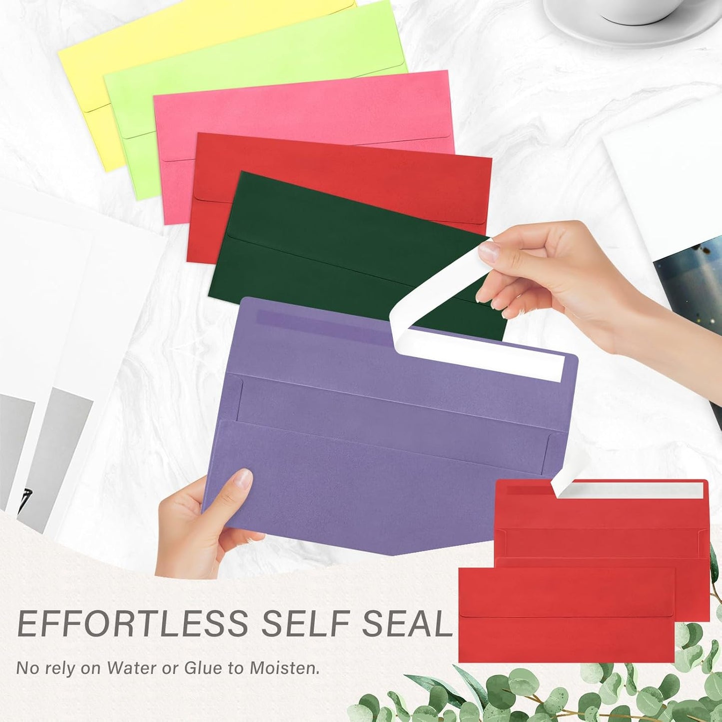 100 Pack #10 Business Envelopes, Self Seal Standard Christmas Red Envelopes for Secure Business & Legal Mailing, Office, Checks, Letter, Invoices, 4 1/8 x 9 1/2 Inches