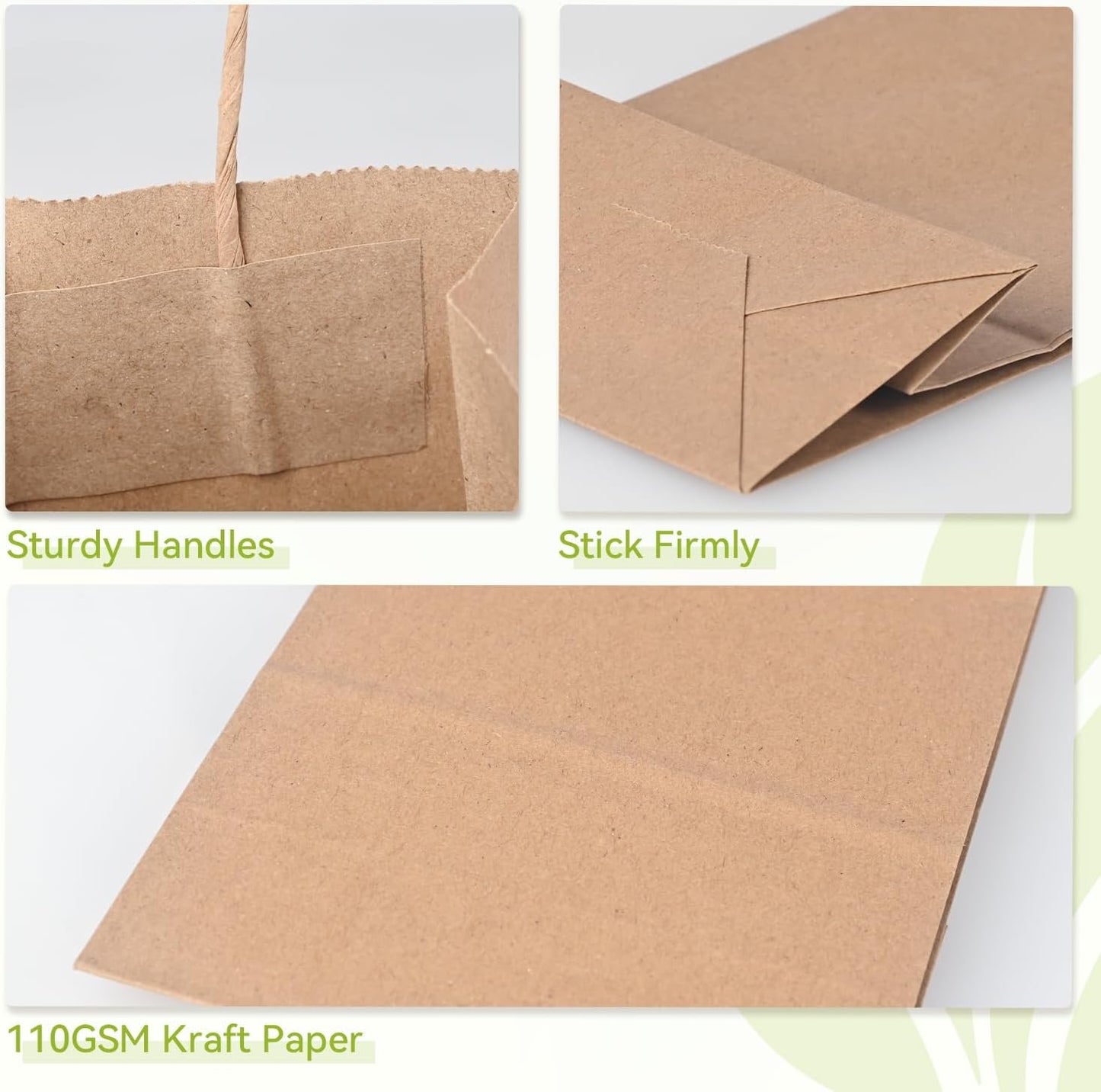 Brothersbox Small Brown Paper Bags with Handles 100PCS, 5.25 * 3.25 * 8 Inch Kraft Gift Bags Bulk for Craft Shopping Business Party Favor Retail Birthday Grocery