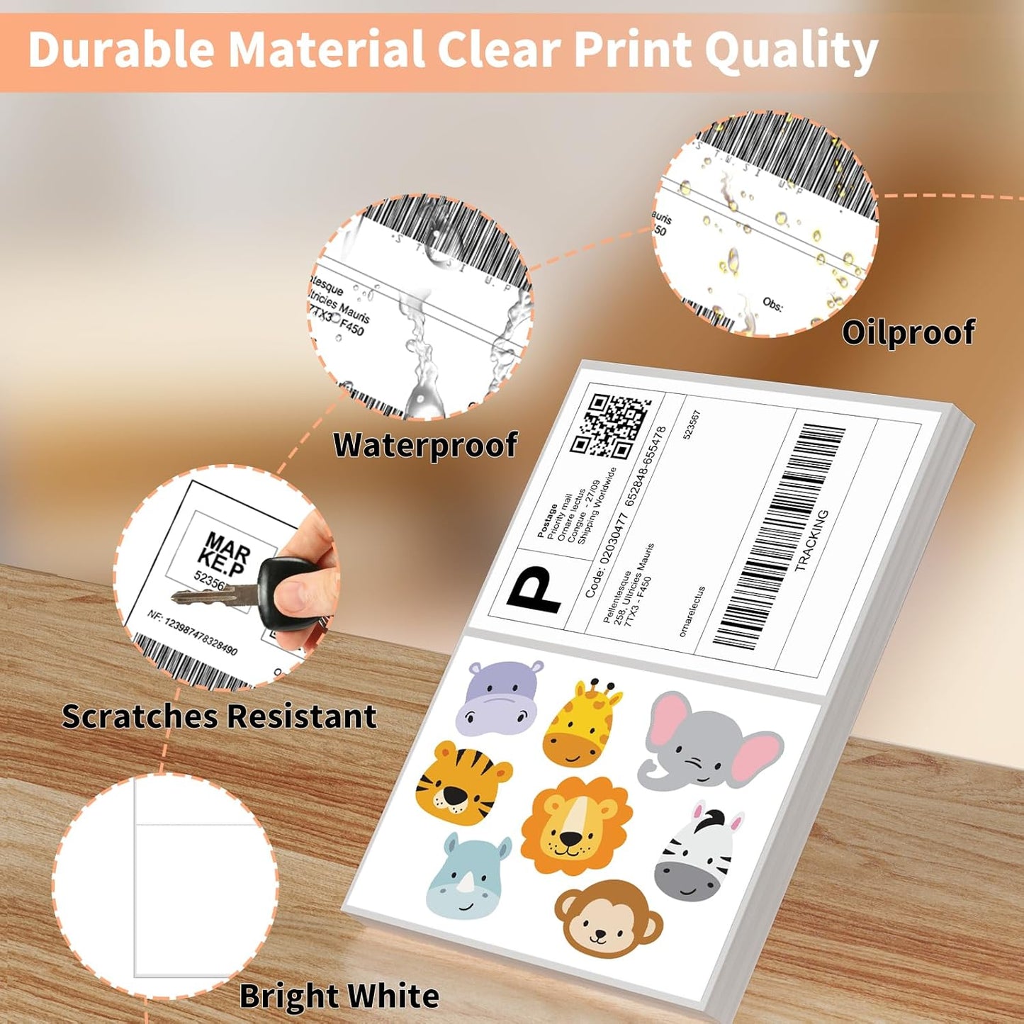 300 Half Sheet Self Adhesive Shipping Labels, 8.5" x 5.5" Address Labels Laser/Ink Jet White Blank (150 sheets/300 Count)