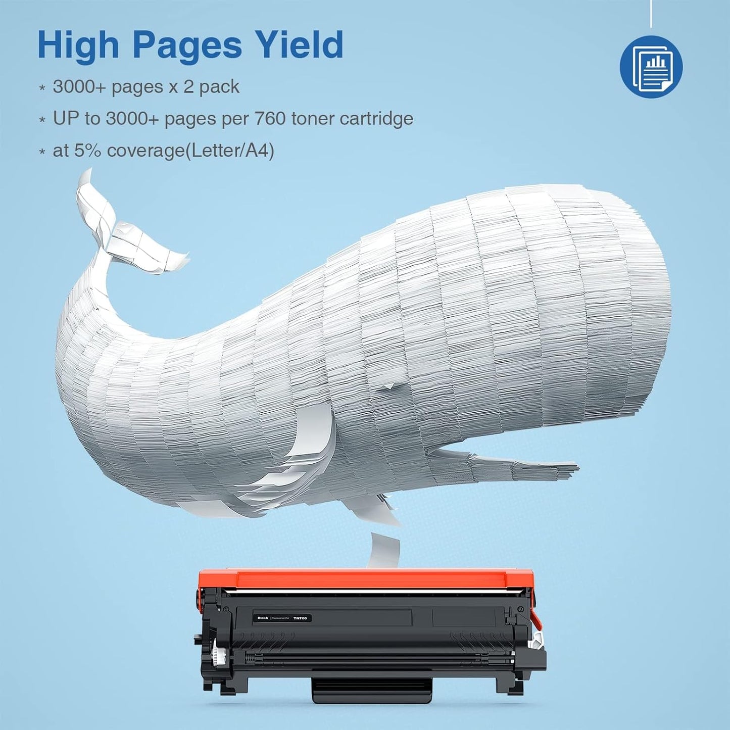 TN760 Toner Cartridge Compatible Replacement for Brother TN760 TN-760 TN730 TN-730 for MFC-L2690DW MFC-L2710DW MFC-L2750DW HL-L2370DW HL-L2395DW DCP-L2550DW HL-L2350DW Printer Toner Cartridges(4 Pack)