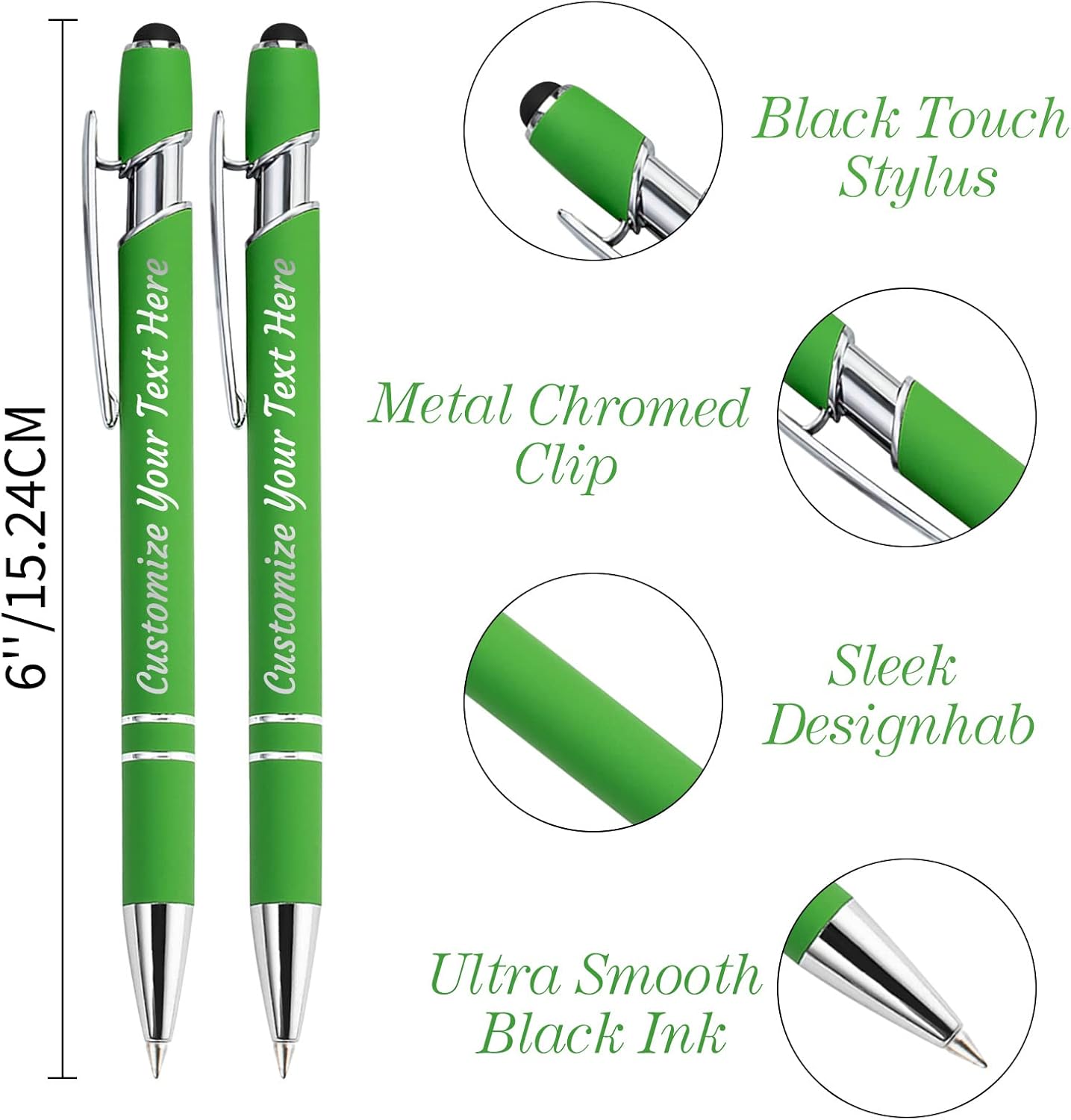 Personalized Pens Bulk 20 with Name Custom Engraving Ballpoint Pens with Stylus Tip Customized Smooth Writing Pens Personalized Gifts for Anniversary Birthday or Graduation(Purlpe,Black Ink)