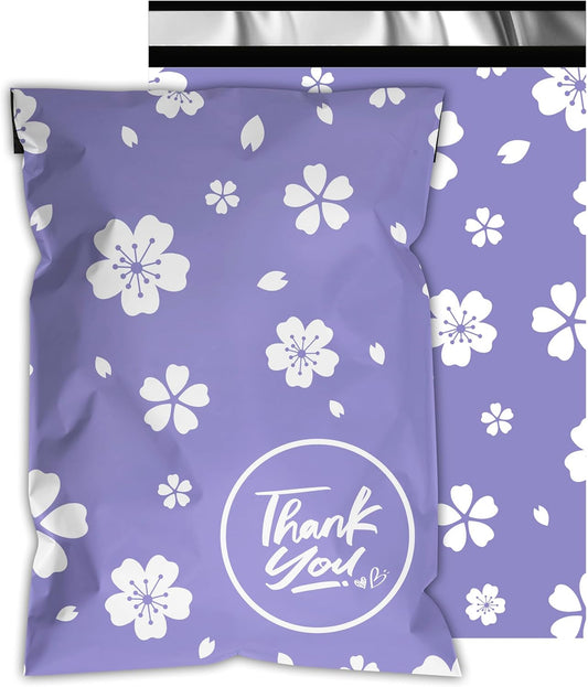Poly Mailers 10x13 Inch 100 Pcs - Cherry printed Shipping Bags, 2.4mil Thickness, Waterproof and Tear Resistant Mailing Envelopes, Self-Sealing Packaging Bags for Small Business