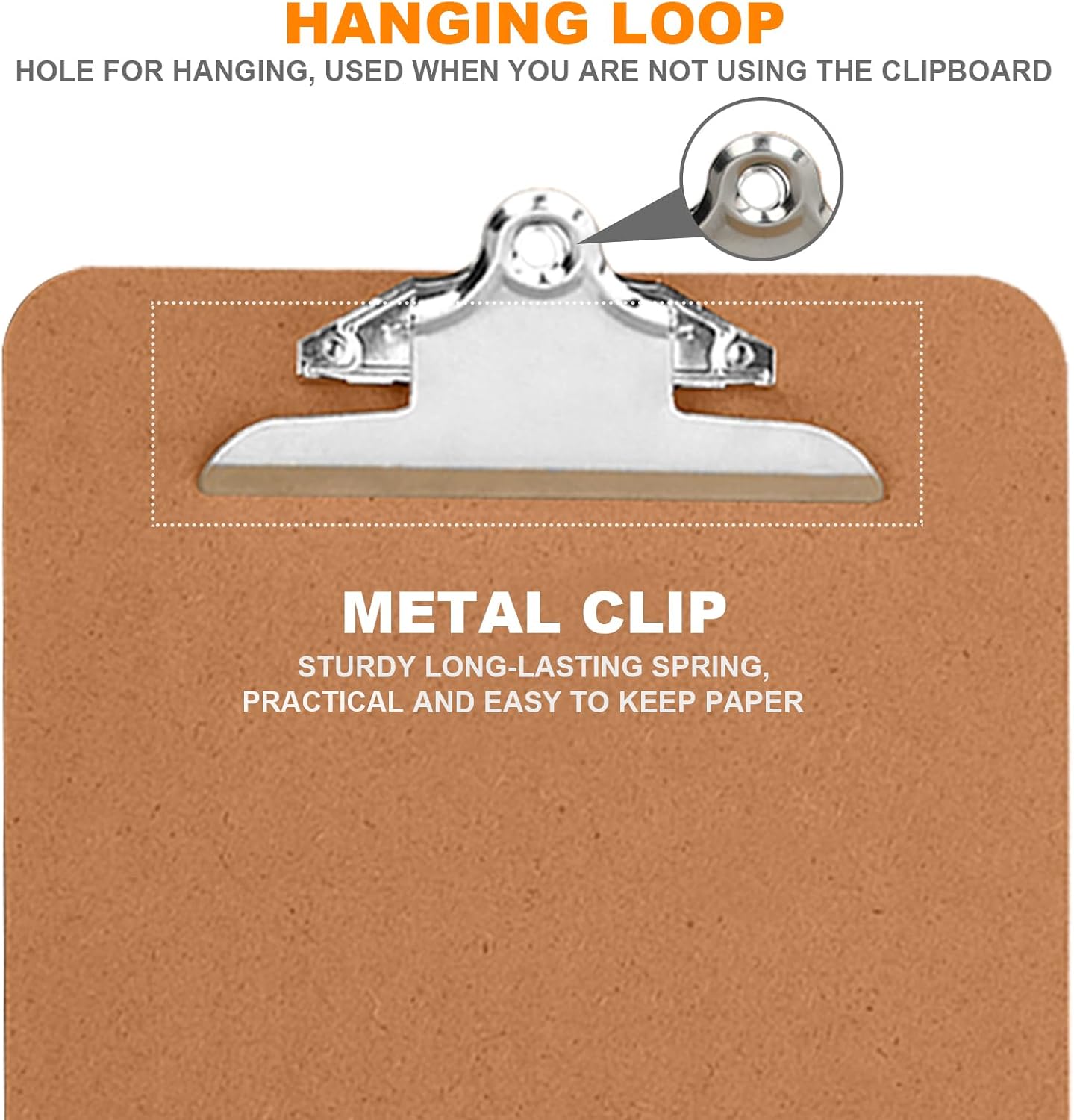HERKKA 10 Pack Hardboard Office Clipboards - A4 Letter Size, ECO Friendly