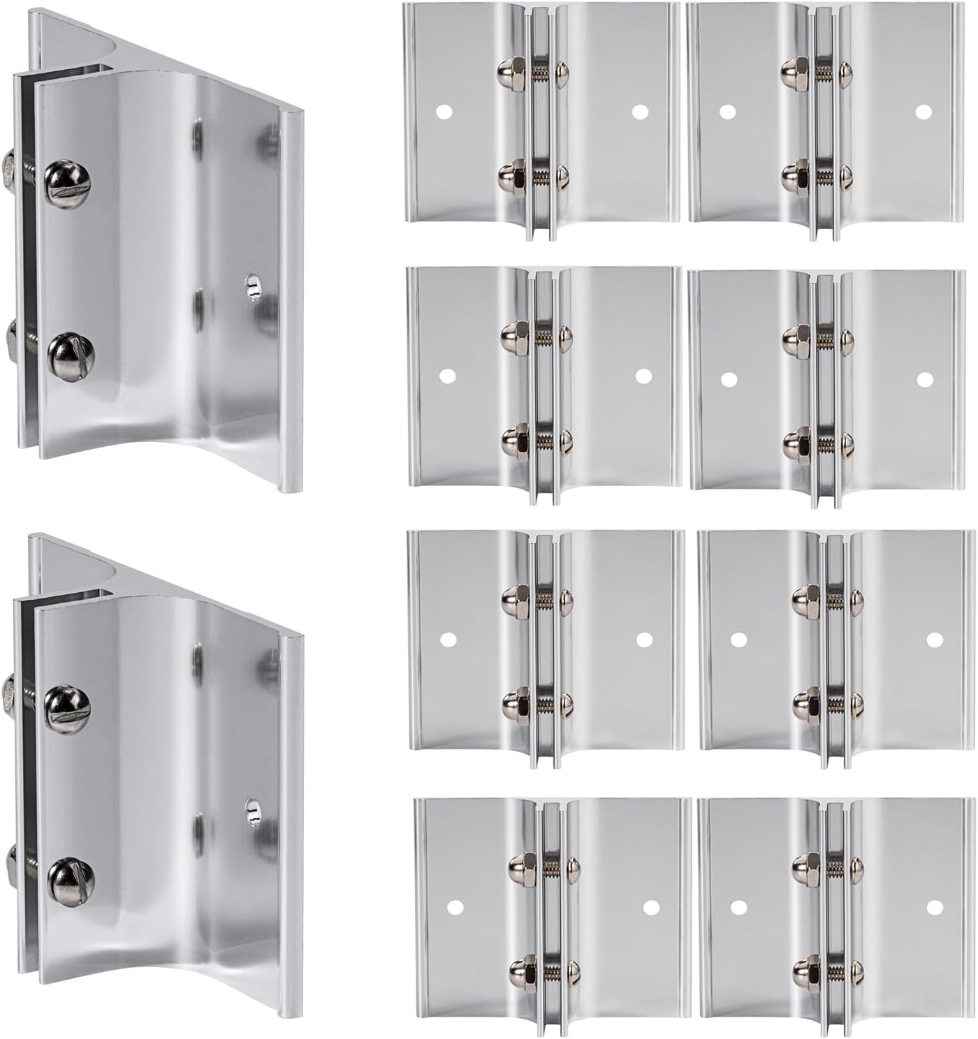 Aluminum Corridor Sign Holder, 10 Pack Direct Sign Mount Bracket, Design for Restroom, Conference Room Classic Silver Signs - 2" Length, 1/8" Substrate - Easy to Install
