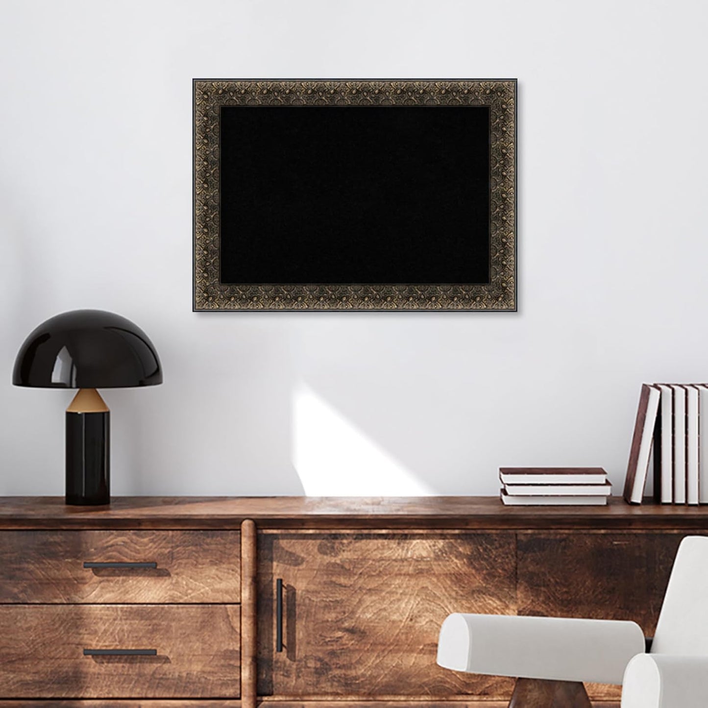 Amanti Art Black Cork Board for Wall, 21x29 Vision Board with Black Wood Frame, Medium Corkboard Office Decor for Home Organization, Traditional Corkboard Pinboard to Display Items for Home