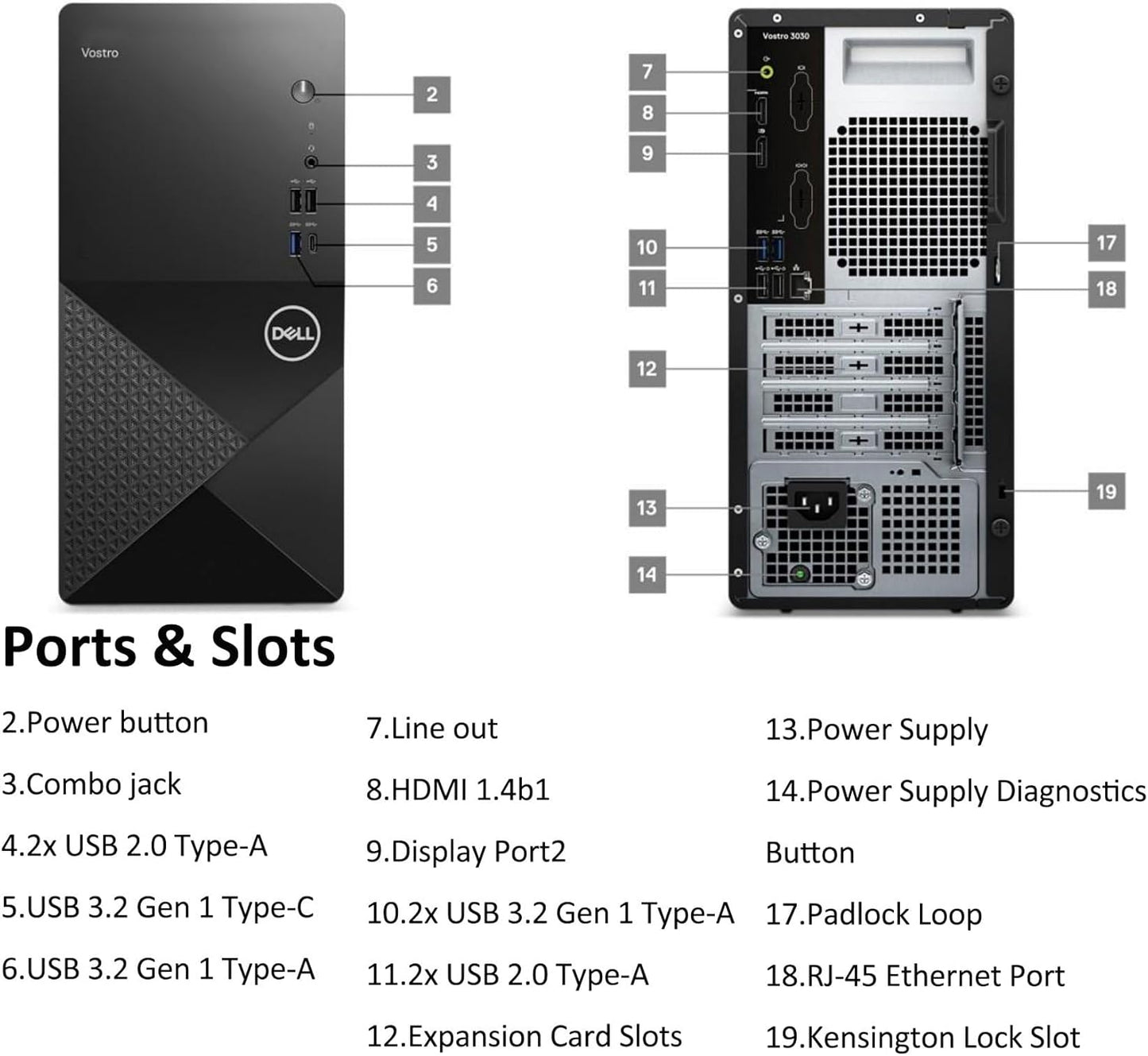 Dell Desktop Computers Tower PC for Home Business Student, 14th Gen Intel Core i5-14400 (Beat i7-13620H), 32GB DDR5 RAM, 1TB PCIe SSD, WiFi Adapter, DisplayPort, HDMI, Type-C, Windows 11 Pro