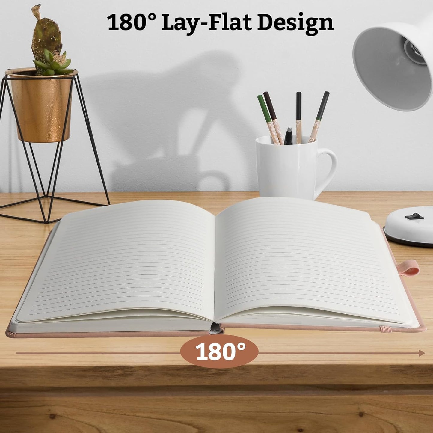 Hardcover Lined Bullet Dotted Journal Notebook, A5 140 192 Pages 100 120Gsm Paper College ruled for School,Work,Travel,and Daily Planning，5.7''*8.3'' (12, Blush, A5 Lined)