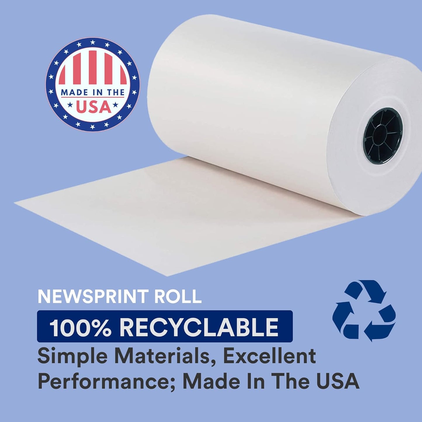 BOX USA Packing Paper Roll 1440'L x 15"W - 1,000 Sheets 17” Long Equivalent - Large White Newsprint for Shipping, Packaging, Storage and Moving Supplies