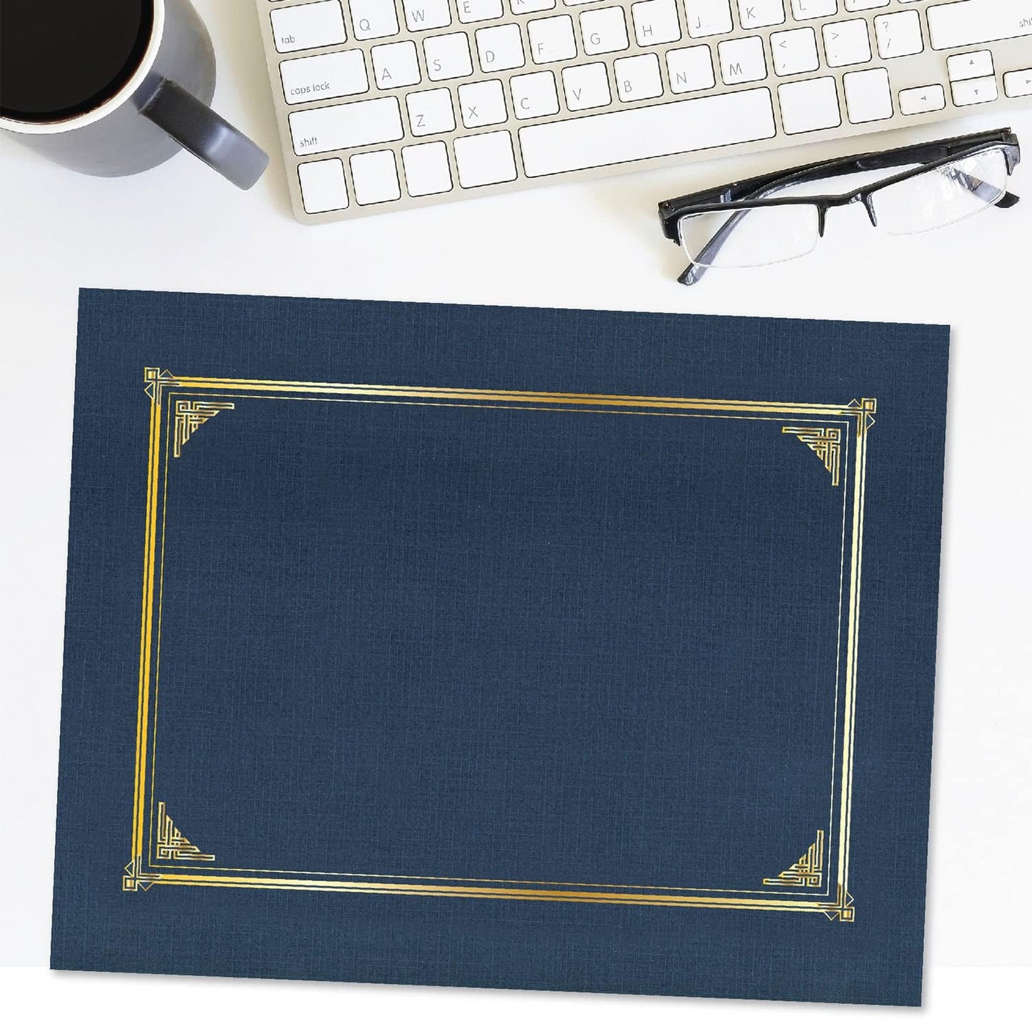Classic Linen Document Covers 12.5” x 9.75” Navy Blue 60 Pack - Certificate Holders, Diploma Holder, Frame Documents - Premium Linen Texture for Professional Presentation