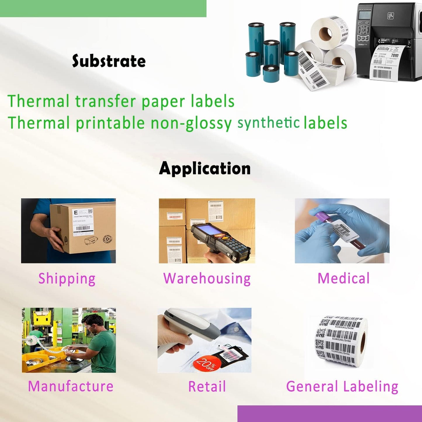 5.12'' x 1476' Premium Resin Enhanced Wax Ribbon, 130mm x 450m Black Thermal Transfer Ribbon, Barcode Thermal Label Printer Ribbon, CSO-Ink Outside, 1'' Core for Zebra, TSC, GoDex, Citizen (1 Roll)