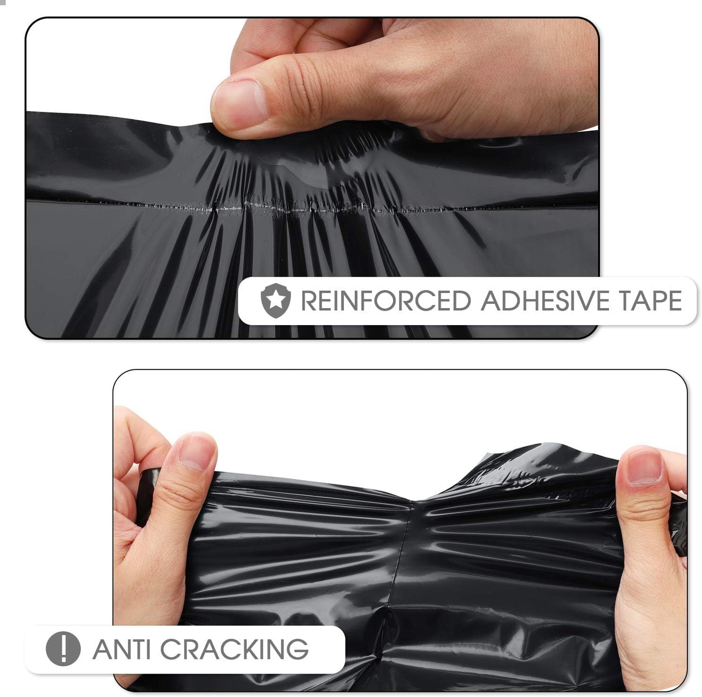 METRONIC Large Poly Mailers 24x24" 600PC Black, Strong Adhensive Shipping Bags for Clothing, Waterproof Packaging Bags, Bulk Shipping Envelopes for Small Business, Mailers Poly Bags Mailing Envelope