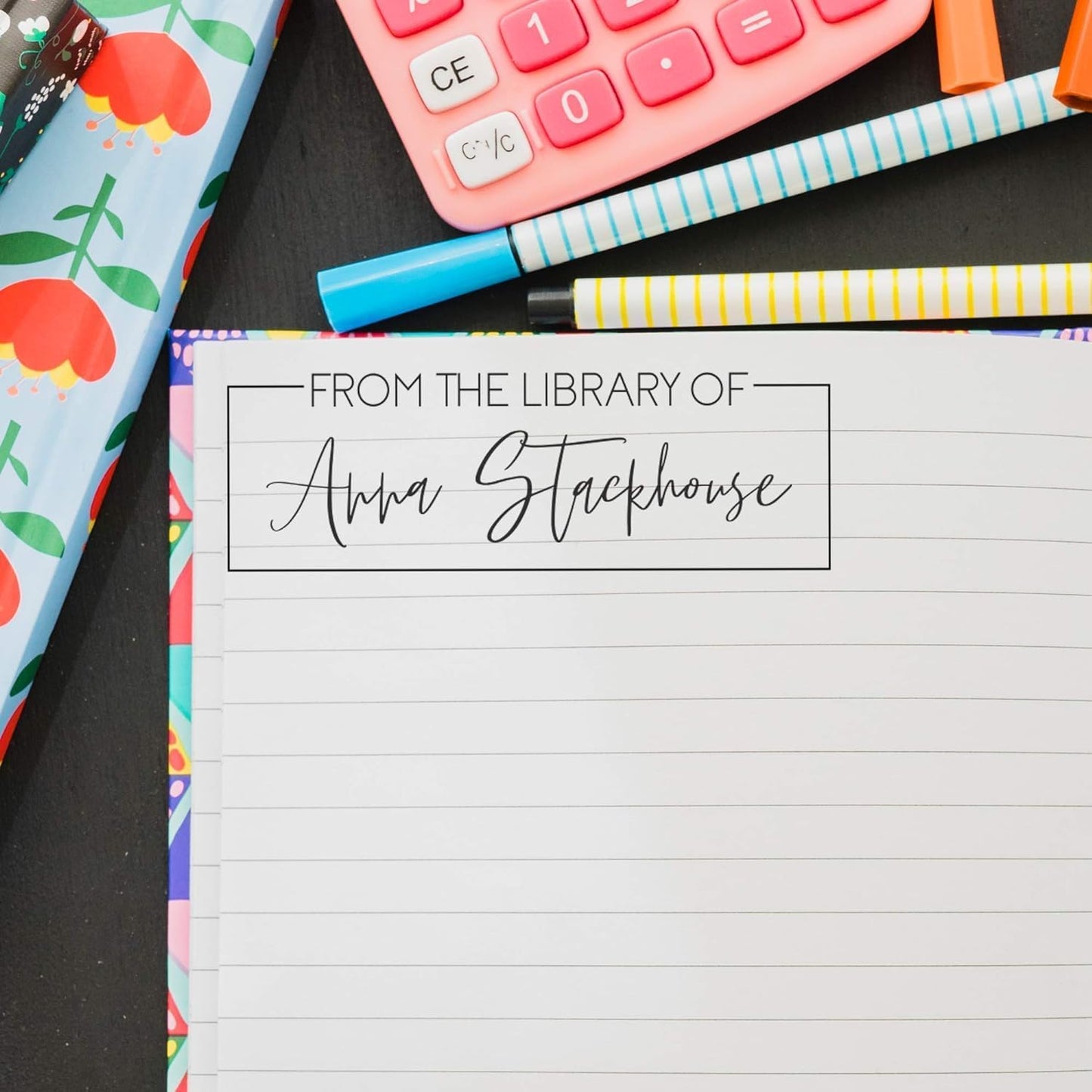 Custom Self-Inking Stamps | 49 Designs | Fun Phrases | Grading Made Easy | Classroom, Library Book Stamps (from The Library of Fancy, Large)