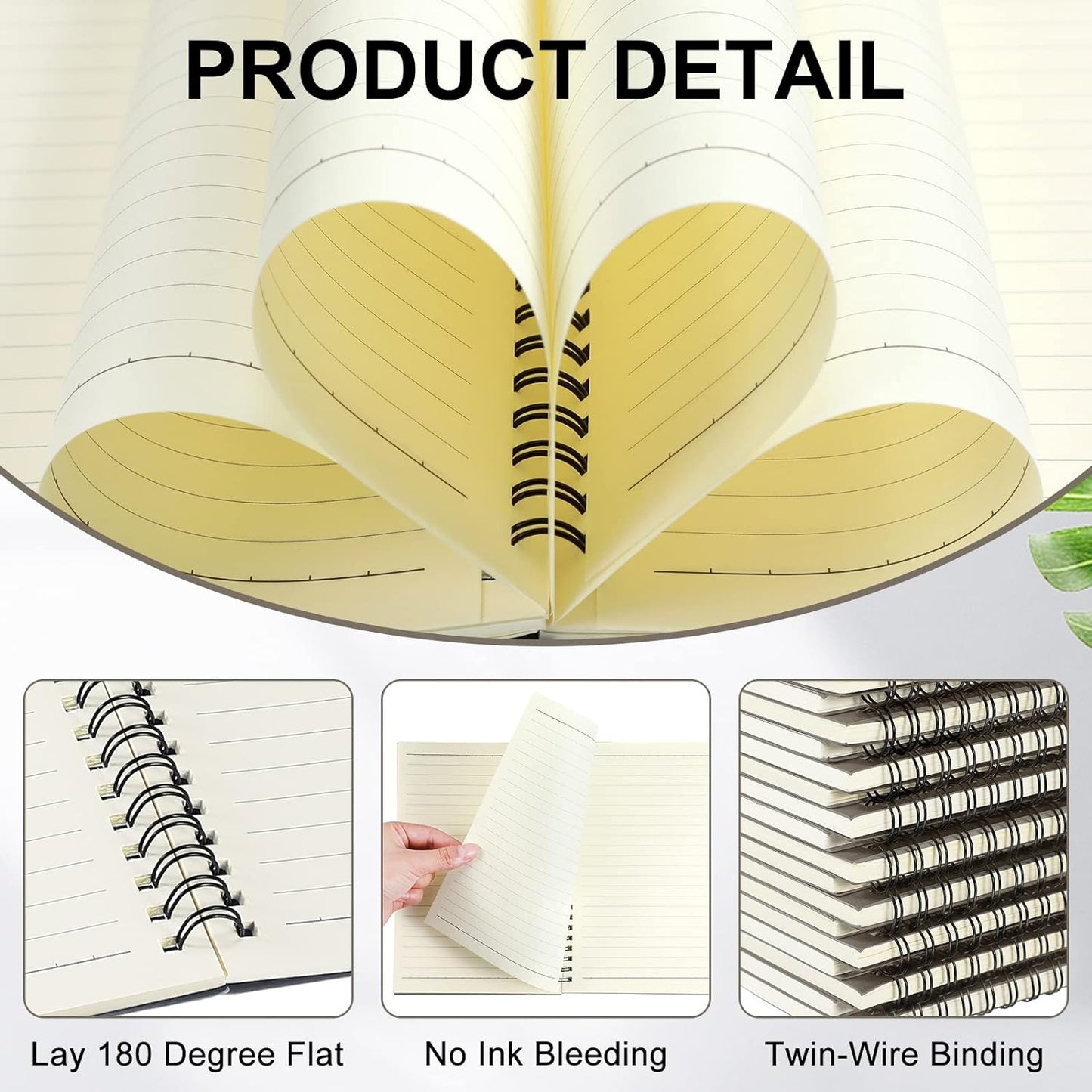 Yahenda Spiral Notebook A5 College Ruled Journal Notebooks Lined 8.3'' x 5.5'' Bulk Writing Paper Notebook for Office Business School Supplies Christmas End of Year Gift(Dark Gray,18 Pcs)