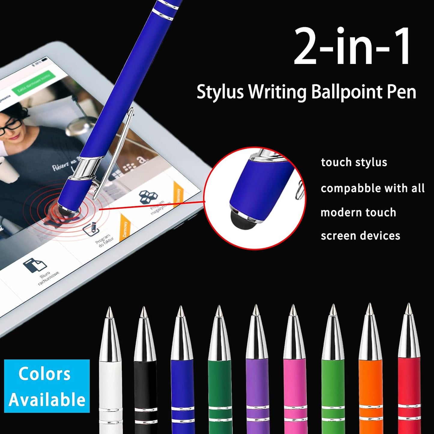 Max 500 Pcs Personalized Pens Bulk, Custom Pens with Free Engraving, Customized Stylus Tip Ballpoint Pen with Your Name Massage Text for School Office Business Graduation Anniversaries-150 Packs