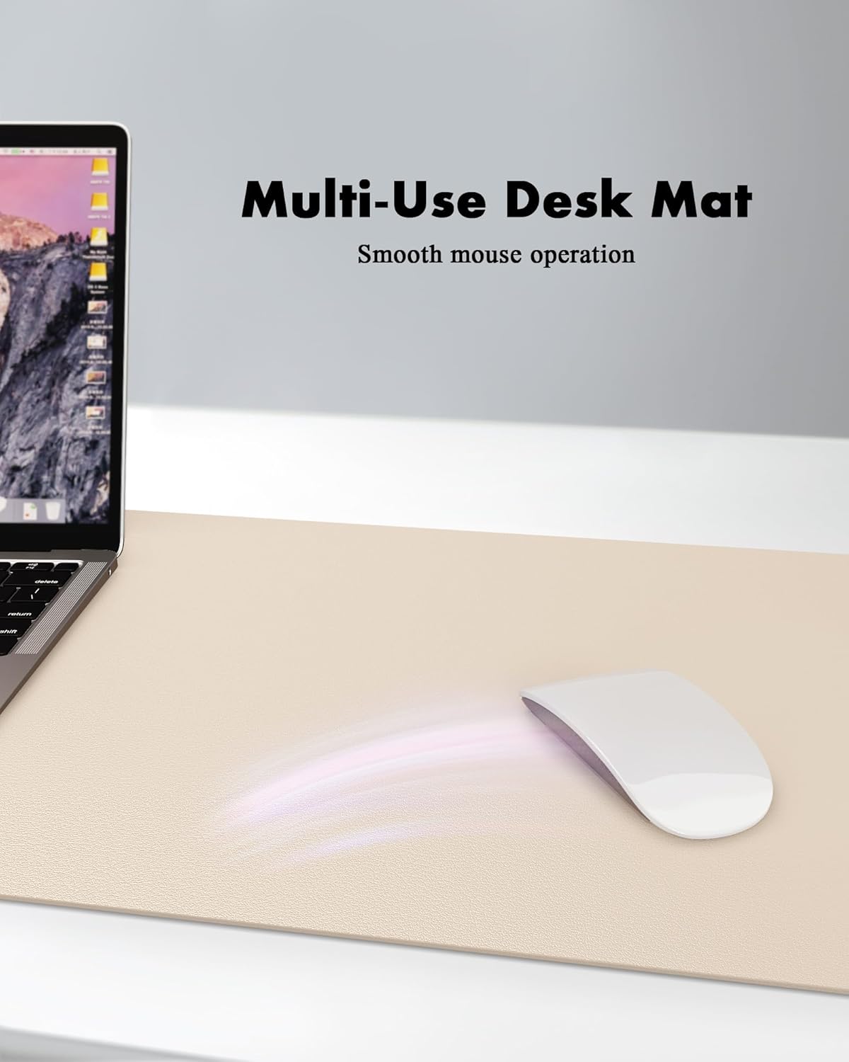 YSAGi Double-Sided Desk Pad, 35.4"x17" Leather Desk Mat, Eco Cork Desk Pad Protector,Large Mouse Pad,Waterproof Desk Blotter for Office/Home (Beige/Cork)