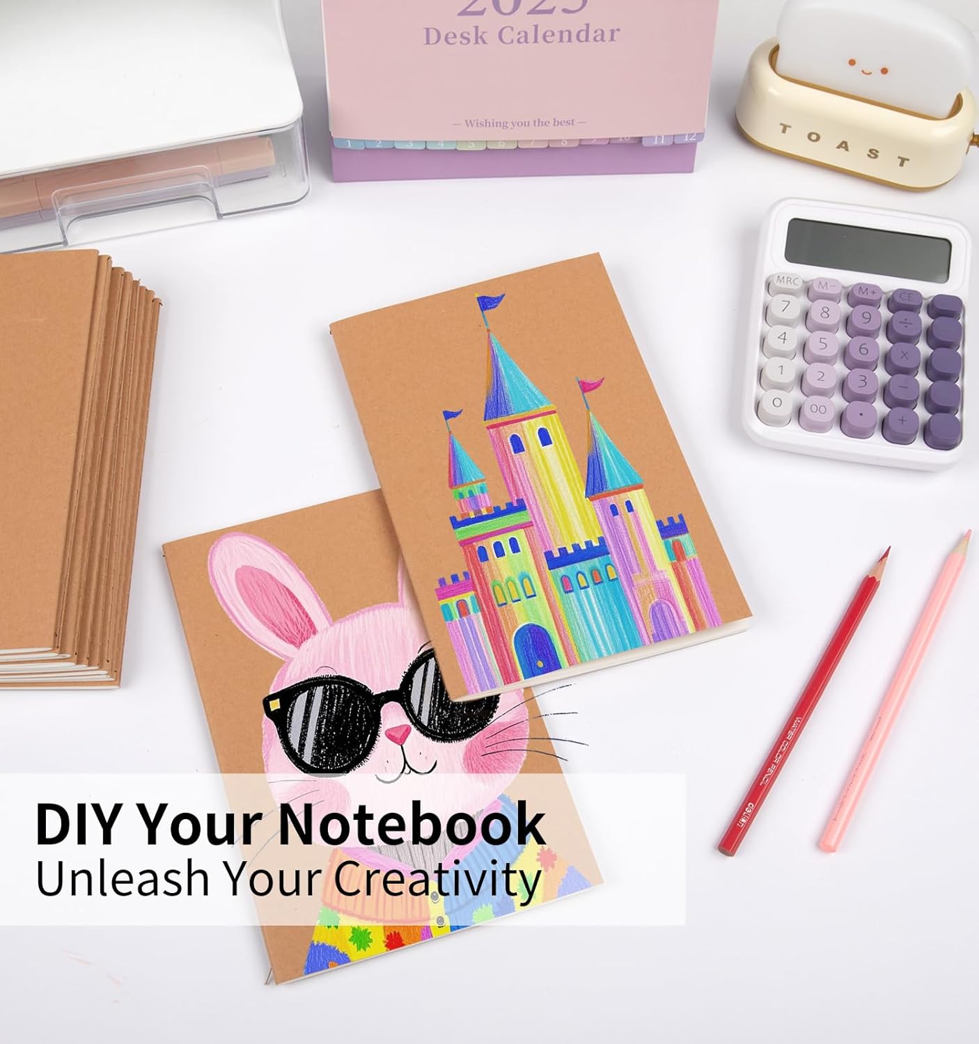 24 Pack A5 Blank Kraft Notebooks Bulk, Journaling Notebooks, Soft Cover Composition Notebook, 8.3x5.5 Inches 60 Pages Travel Journal Notebooks Set for Work, School, Student, Kids, Writing