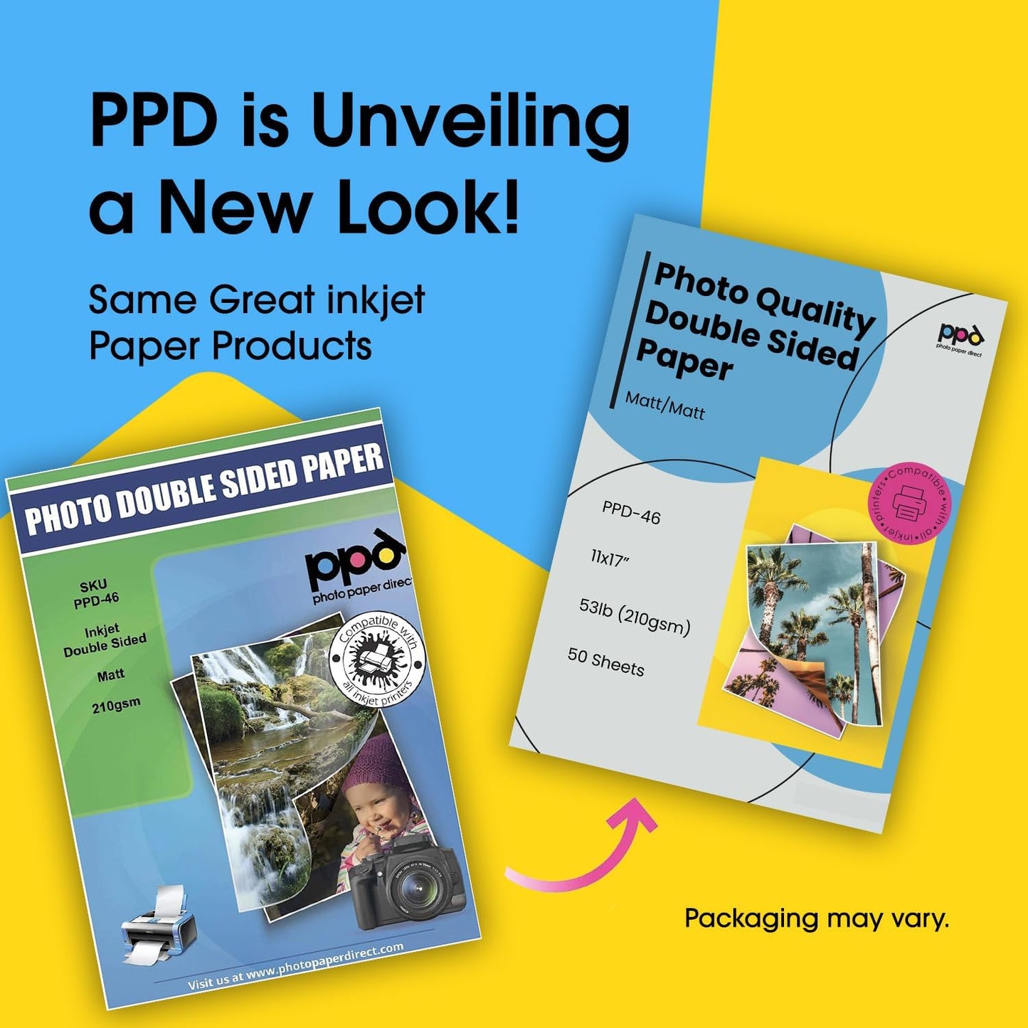 PPD Double Sided Photo Paper, Matte Brochure Paper 11 x 17 for Inkjet Printer, 210 gsm, 9 mil Tabloid Size for Magazine, Flyer, Presentation, Program, Instant Dry & Water Resistant (50 Sheets)