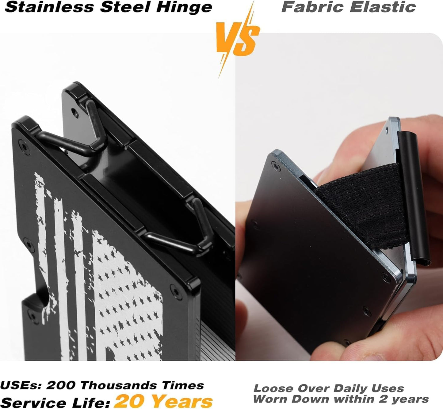 Minimalist Wallet for Men, Metal Wallet with Money Clip, Slim Compact Wallet, RFID Blocking Card Holder, Metal Aluminum Credit Card Holder, Holds up to 20 Cards