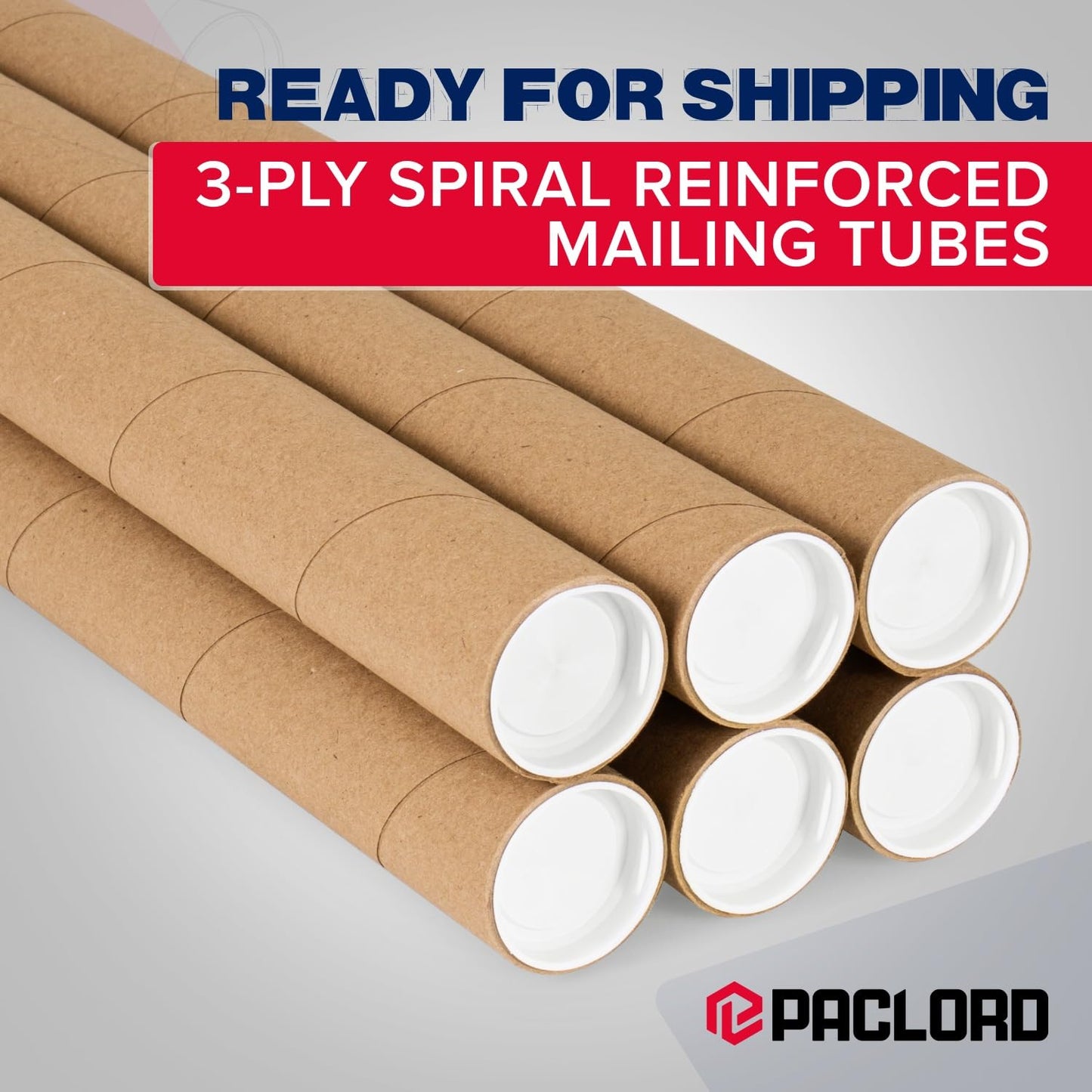 2" x 60" Heavy-Duty Reinforced Cardboard Mailing Tube, Pack of 4 Tubes with 8 Caps – Secure USPS Approved – Great for Shipping and Storing of Prints, Artwork, Posters or Documents