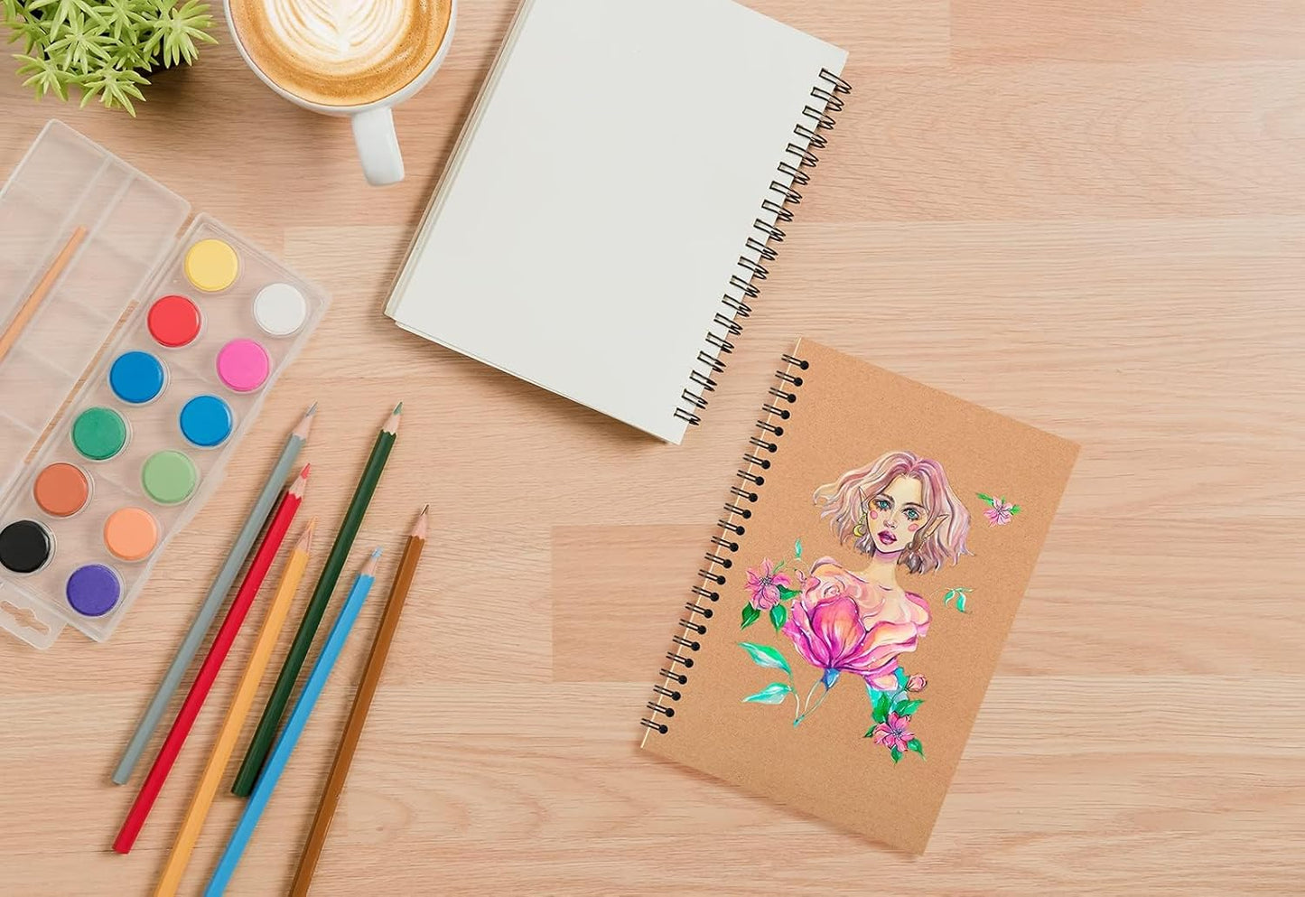 YOTNUS 100 Pcs A5 Spiral Notebooks Journal with Kraft Cover, 5x8 Inches, Ruled Lined Paper, for Work, Sketches, Study, Notes Taking, Gifts, Brown (100 PCS(Lined))
