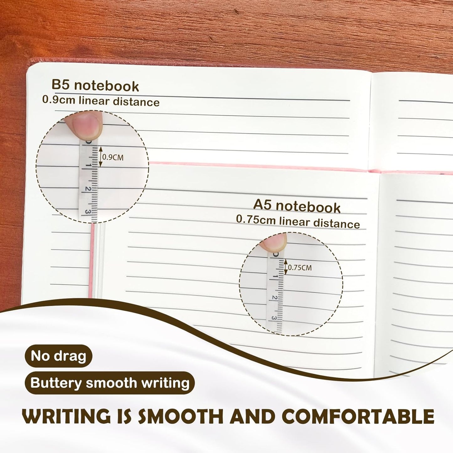 Stone Paper Notebook for Women Men, Waterproof Notebook Hardcover Executive Journal, Ruled Notebooks for Writing, Business, Work ＆ School, 160 Pages Notebook with Gift Box (B5 Blue)
