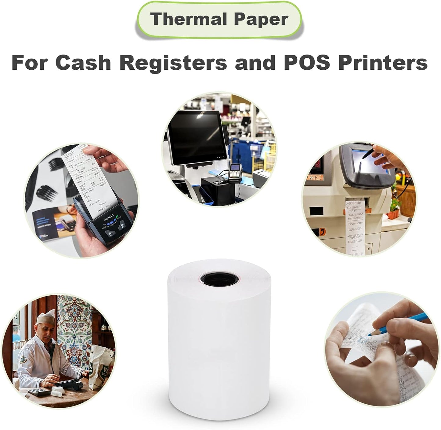 MFLABEL 2 1/4" x 50' Thermal Papers Cash Register POS Receipt Paper Credit Card Paper 500 Rolls